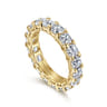 Eternity Band Wedding Ring in 14k Yellow Gold with Cushion Cut Natural Diamond at Gabriel & Co.