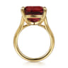14K Yellow Gold Cushion Cut Garnet Ladies Ring