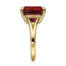 14K Yellow Gold Cushion Cut Garnet Ladies Ring