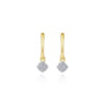 14K Yellow Gold Cushion Cut Pave 10mm Diamond Drop Earrings - 0.11 ct