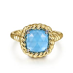 14K-Yellow-Gold-Cushion-Cut-Rock-Crystal-White-MOP-Turquoise-Twisted-Rope-Ring1