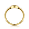 14K Yellow Gold Dainty Evil Eye Diamond Ring - 0.02 ct