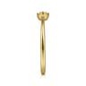 14K Yellow Gold Dainty Evil Eye Diamond Ring - 0.02 ct