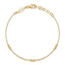 14K Yellow Gold Delicate Chain Bracelet with Bujukan Bead Stations