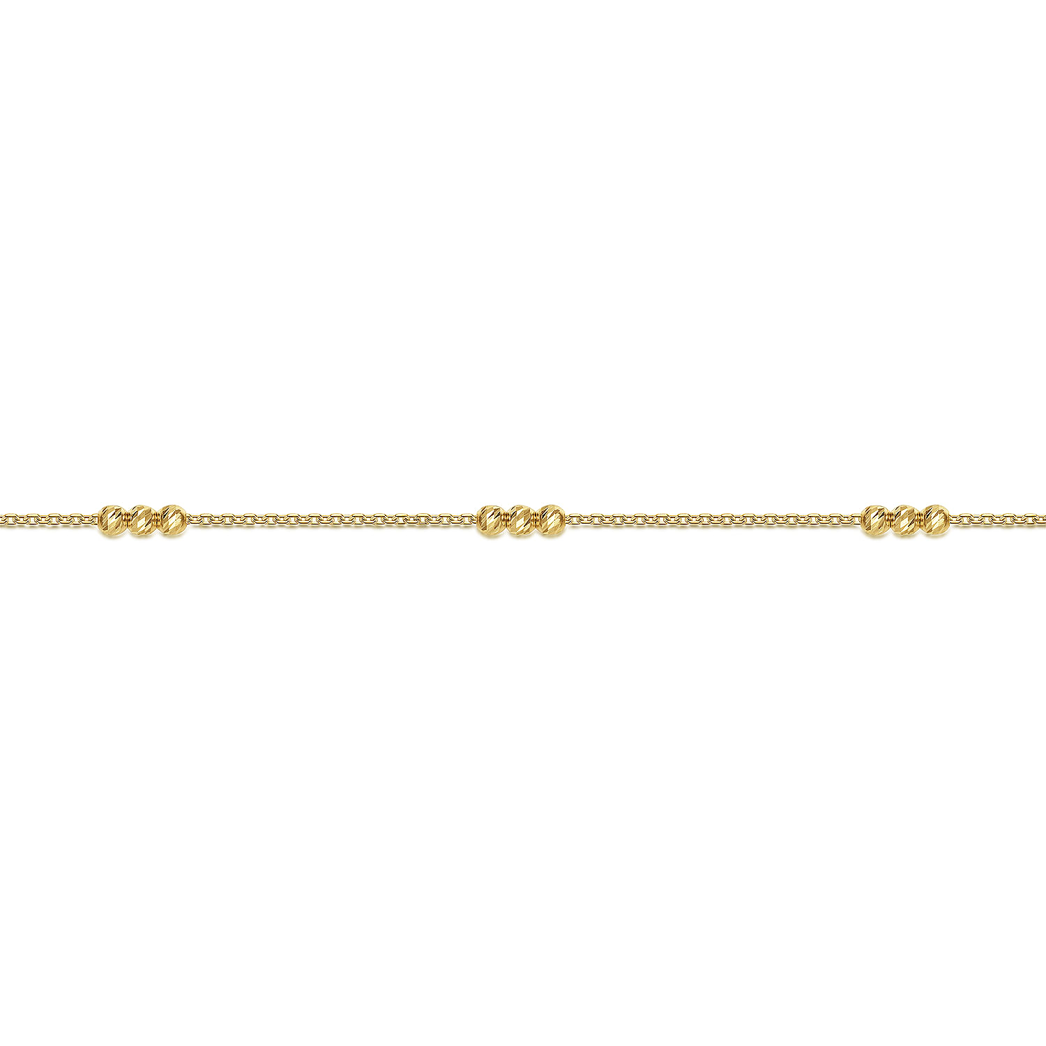 14K Yellow Gold Delicate Chain Bracelet with Bujukan Bead Stations