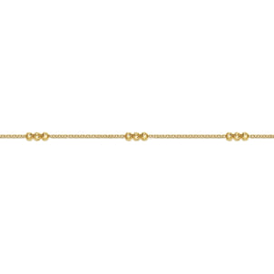 14K Yellow Gold Delicate Chain Bracelet with Bujukan Bead Stations