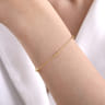 14K Yellow Gold Delicate Chain Bracelet with Bujukan Bead Stations