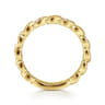14K Yellow Gold Delicate Leaf Diamond Stackable Ring - 0.09 ct