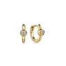 14K Yellow Gold Diamond 10mm Huggie With Bezel Set And Plain Gold - 0.06 ct