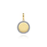 14K Yellow Gold Diamond 18mm Round Medallion Personalized Pendant With Detachable Bail - 0.34 ct