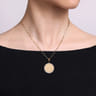 14K Yellow Gold Diamond 24mm Round Medallion Personalized Pendant With Detachable Bail - 0.5 ct