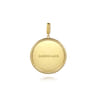 14K Yellow Gold Diamond 32mm Round Medallion Personalized Pendant With Detachable Bail - 0.64 ct