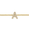 14K Yellow Gold Diamond A Initial Chain Bracelet - 0.06 ct