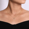 14K Yellow Gold Diamond Anchor Pendant Necklace - 0.09 ct