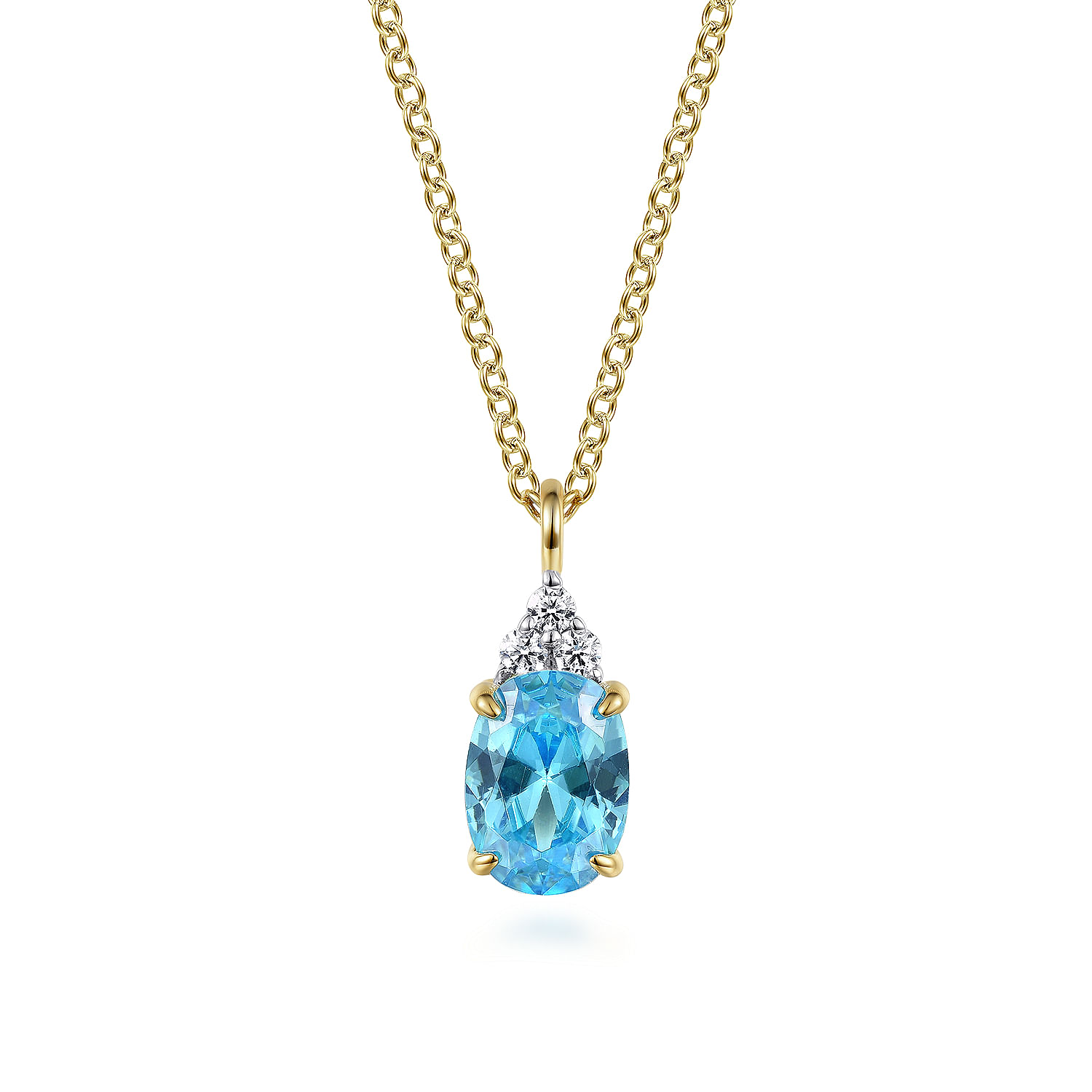 14k Gold Pendant sale With Blue Topaz