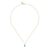 14K Yellow Gold Diamond And Swiss Blue Topaz Pendant Necklace - 0.05 ct
