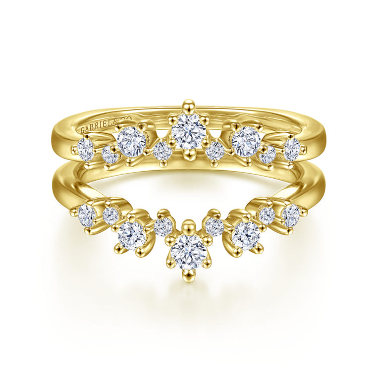 Enhancer Wedding Ring in 14k Yellow Gold with Round Natural Diamond at Gabriel & Co. - Shot 1