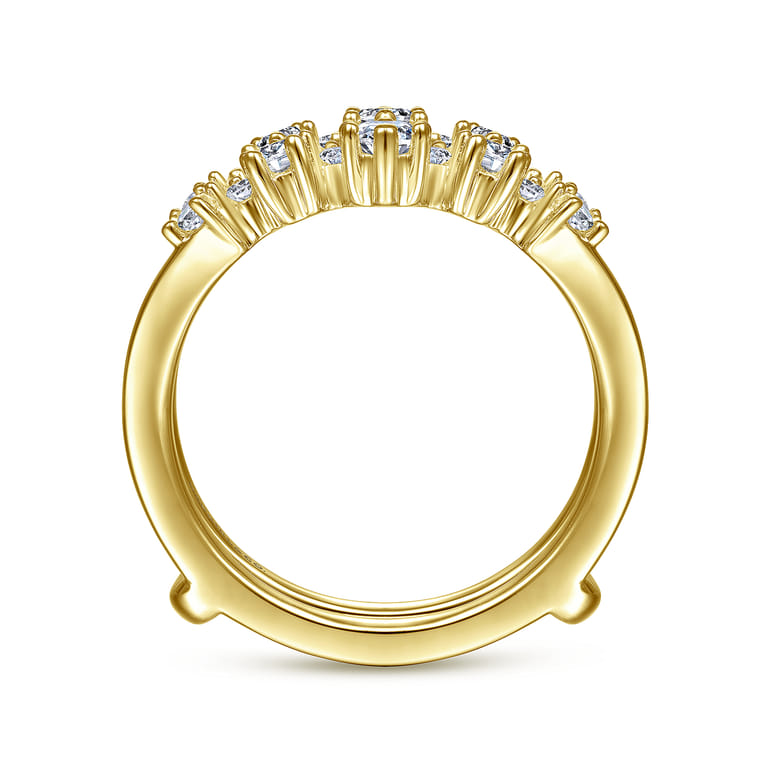 Enhancer Wedding Ring in 14k Yellow Gold with Round Natural Diamond at Gabriel & Co. - Shot 2