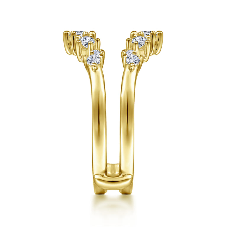 Enhancer Wedding Ring in 14k Yellow Gold with Round Natural Diamond at Gabriel & Co. - Shot 4