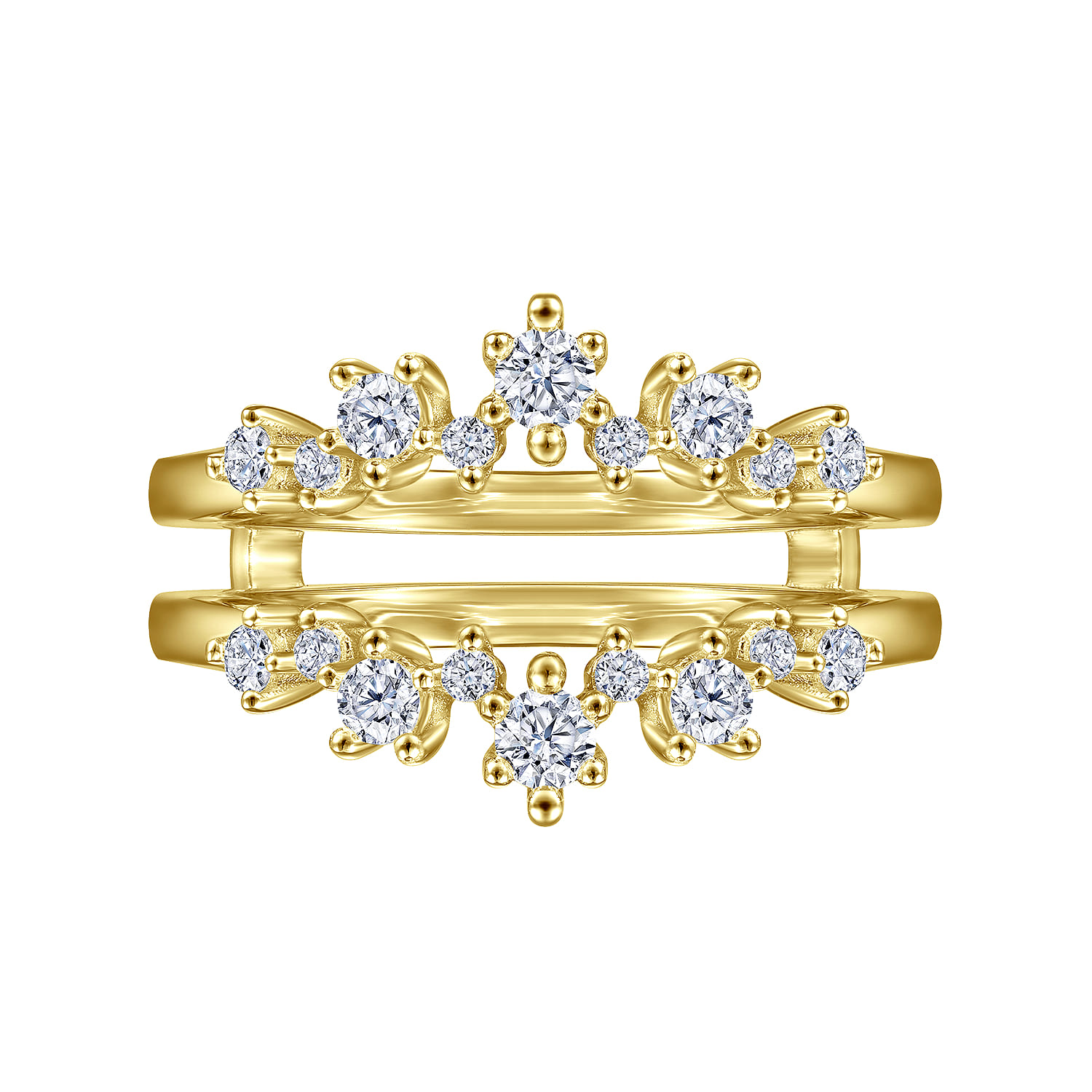 Enhancer Wedding Ring in 14k Yellow Gold with Round Natural Diamond at Gabriel & Co. - Shot 5