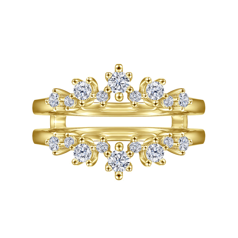 Enhancer Wedding Ring in 14k Yellow Gold with Round Natural Diamond at Gabriel & Co. - Shot 5