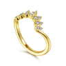 Curved Wedding Ring in 14k Yellow Gold with  Natural Diamond at Gabriel & Co.