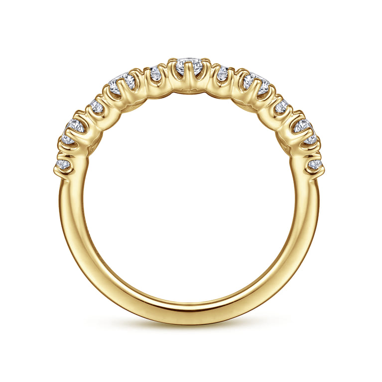 Straight Wedding Ring in 14k Yellow Gold with Round Natural Diamond at Gabriel & Co. - Shot 2