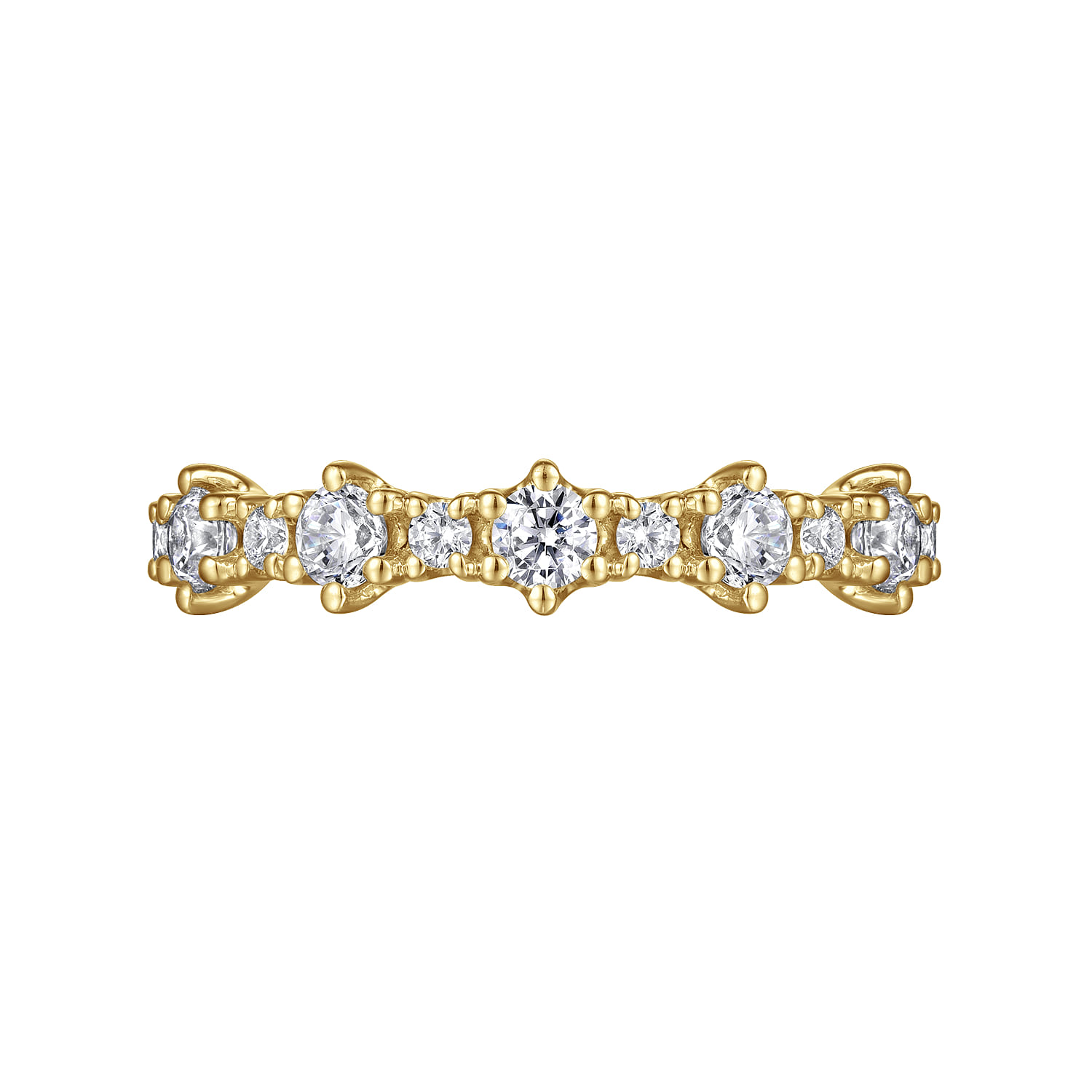 Straight Wedding Ring in 14k Yellow Gold with Round Natural Diamond at Gabriel & Co. - Shot 6