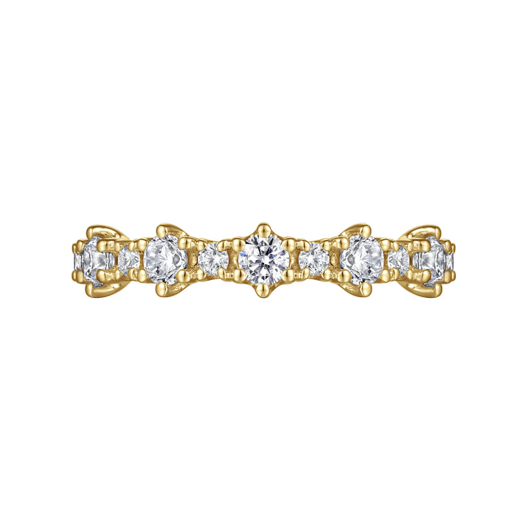 Straight Wedding Ring in 14k Yellow Gold with Round Natural Diamond at Gabriel & Co. - Shot 6