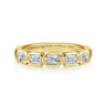 Straight Wedding Ring in 14k Yellow Gold with Emerald Cut Natural Diamond at Gabriel & Co.