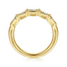Straight Wedding Ring in 14k Yellow Gold with Emerald Cut Natural Diamond at Gabriel & Co.
