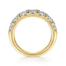Straight Wedding Ring in 14k Yellow Gold with Emerald Cut Natural Diamond at Gabriel & Co.