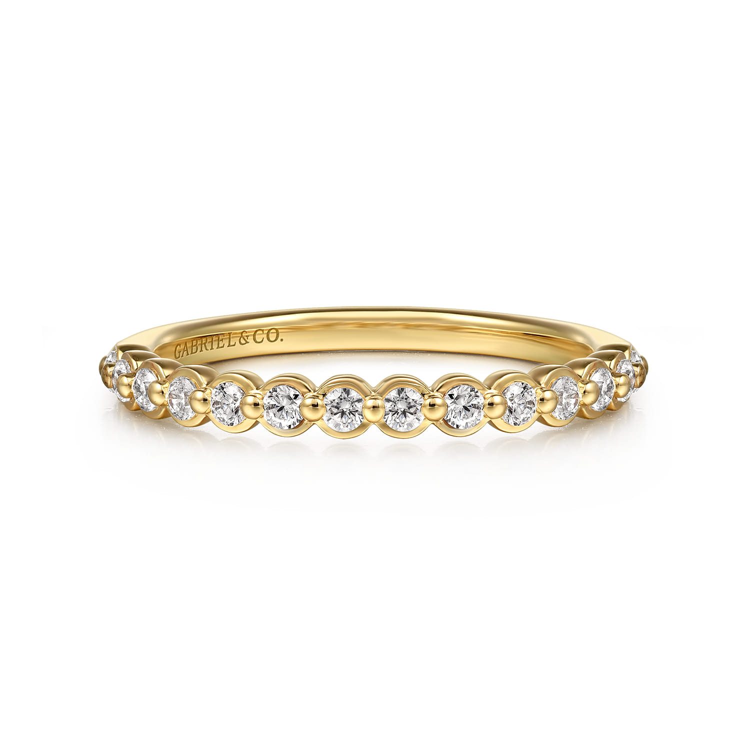 Straight Wedding Ring in 14k Yellow Gold with  Natural Diamond at Gabriel & Co. - Shot 1