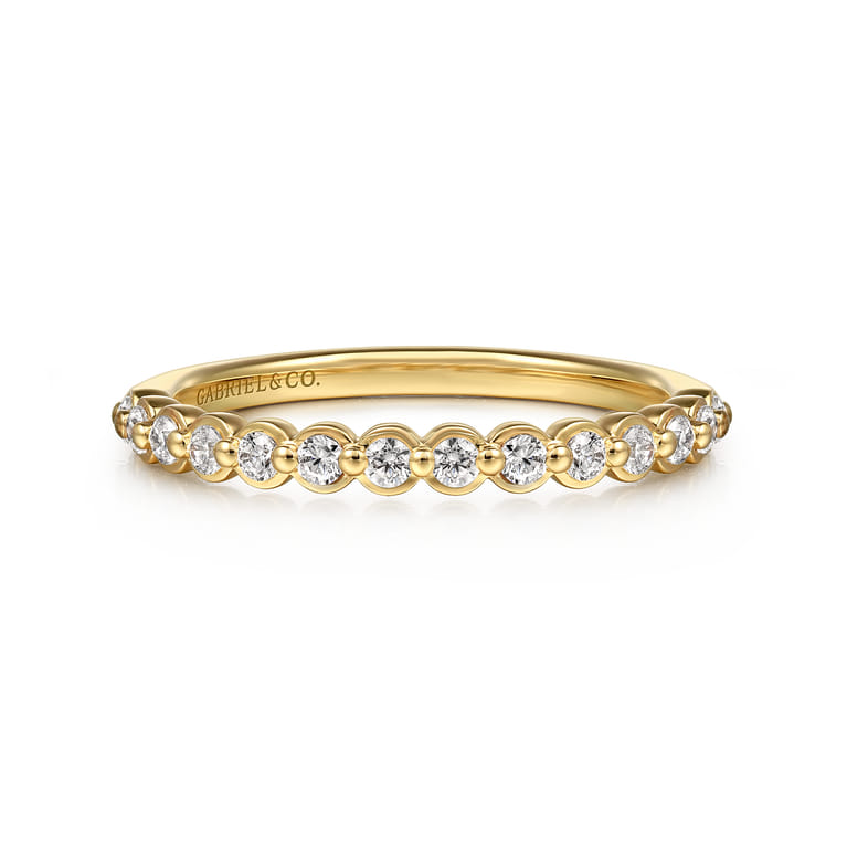 Straight Wedding Ring in 14k Yellow Gold with  Natural Diamond at Gabriel & Co. - Shot 1