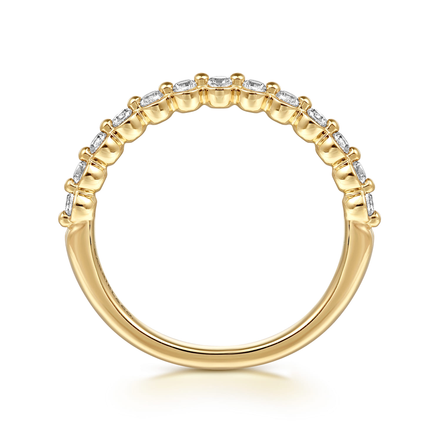 Straight Wedding Ring in 14k Yellow Gold with  Natural Diamond at Gabriel & Co. - Shot 2