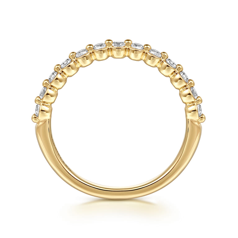 Straight Wedding Ring in 14k Yellow Gold with  Natural Diamond at Gabriel & Co. - Shot 2