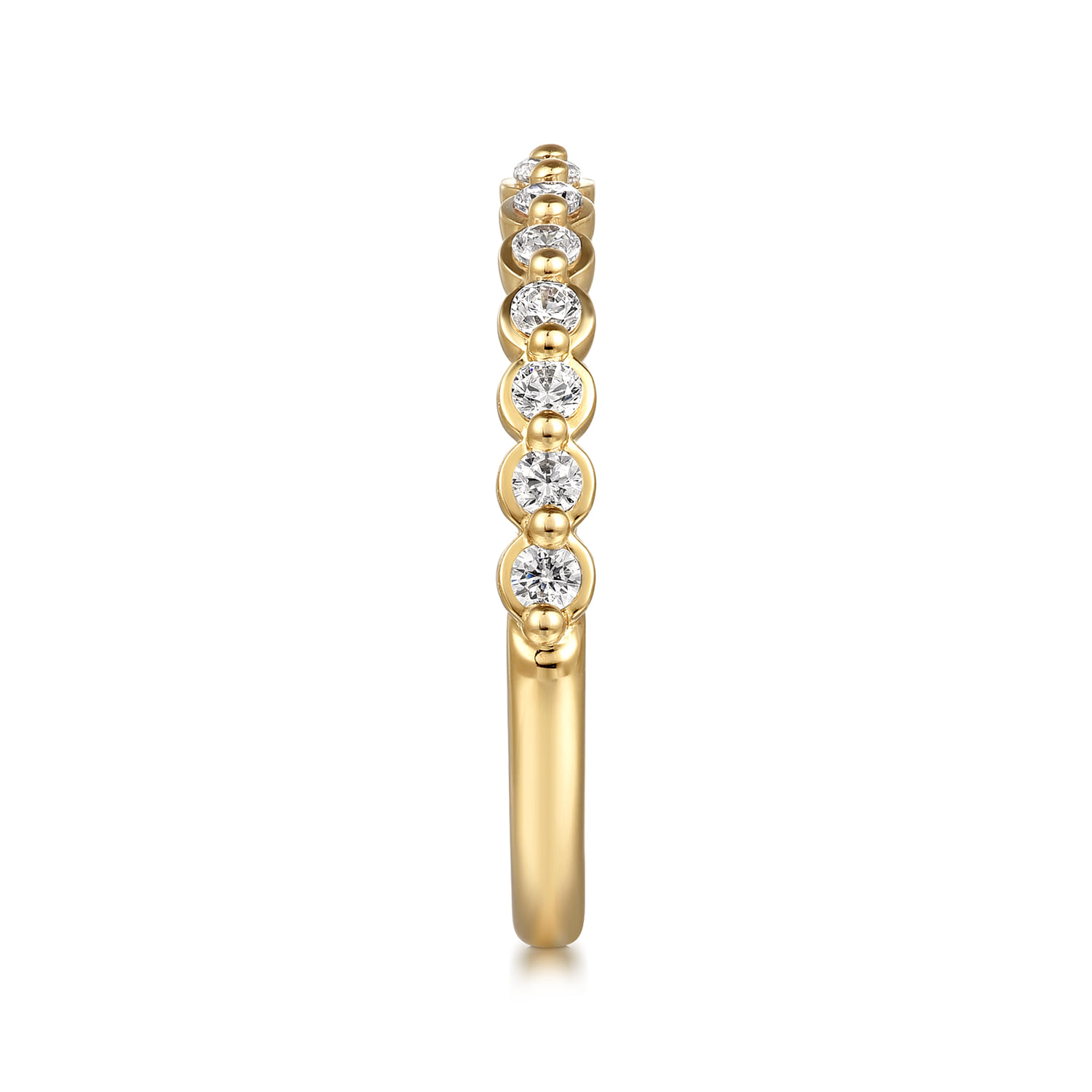 Straight Wedding Ring in 14k Yellow Gold with  Natural Diamond at Gabriel & Co. - Shot 4