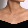 14K Yellow Gold Diamond Arrow Necklace - 0.03 ct