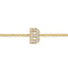 14K Yellow Gold Diamond B Initial Chain Bracelet - 0.08 ct