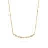 14K Yellow Gold Diamond Baguette Horizontal Bar Necklace - 0.3 ct