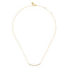 14K Yellow Gold Diamond Baguette Horizontal Bar Necklace - 0.3 ct