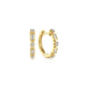 14K Yellow Gold Diamond Baguette Huggie Earrings - 0.32 ct