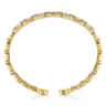 14K Yellow Gold Diamond Baguette Station Bangle - 1.6 ct