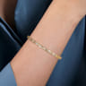 14K Yellow Gold Diamond Baguette Station Bangle - 1.6 ct