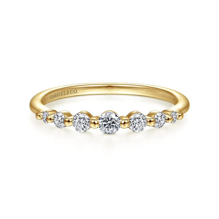 14K Yellow Gold Diamond Band Ring - 0.25 ct - Shot 1