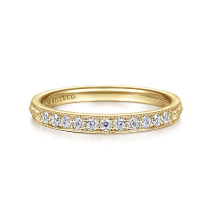 14K Yellow Gold Diamond Band Ring