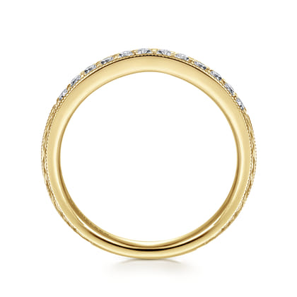 14K Yellow Gold Diamond Band Ring