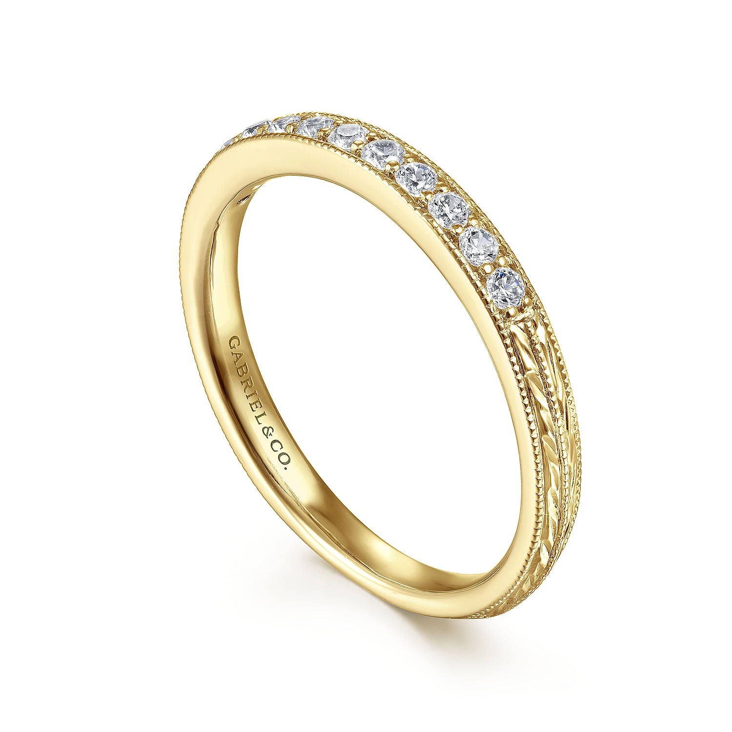 14K Yellow Gold Diamond Band Ring - 0.2 ct - Shot 3