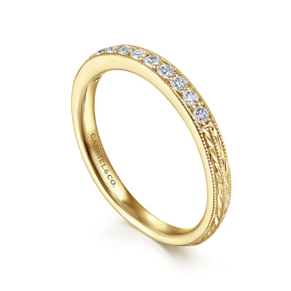14K Yellow Gold Diamond Band Ring