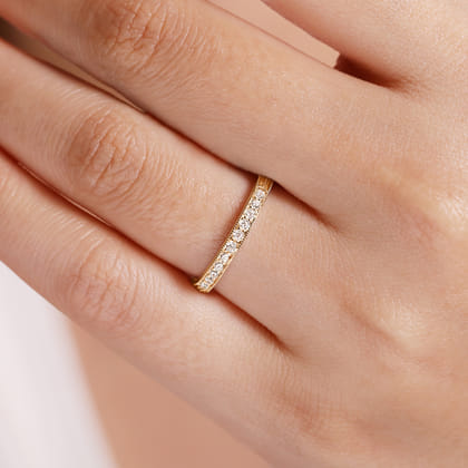 14K Yellow Gold Diamond Band Ring